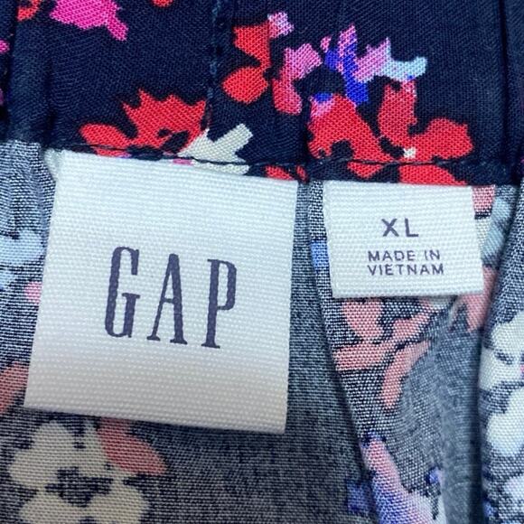 Gap Multicolor Short Sleeve Floral V Neck Smocked Maxi Sheath Dress Size XL - Picture 3 of 4